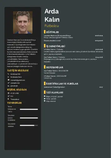 Sporcu CV Örnekleri cv indir